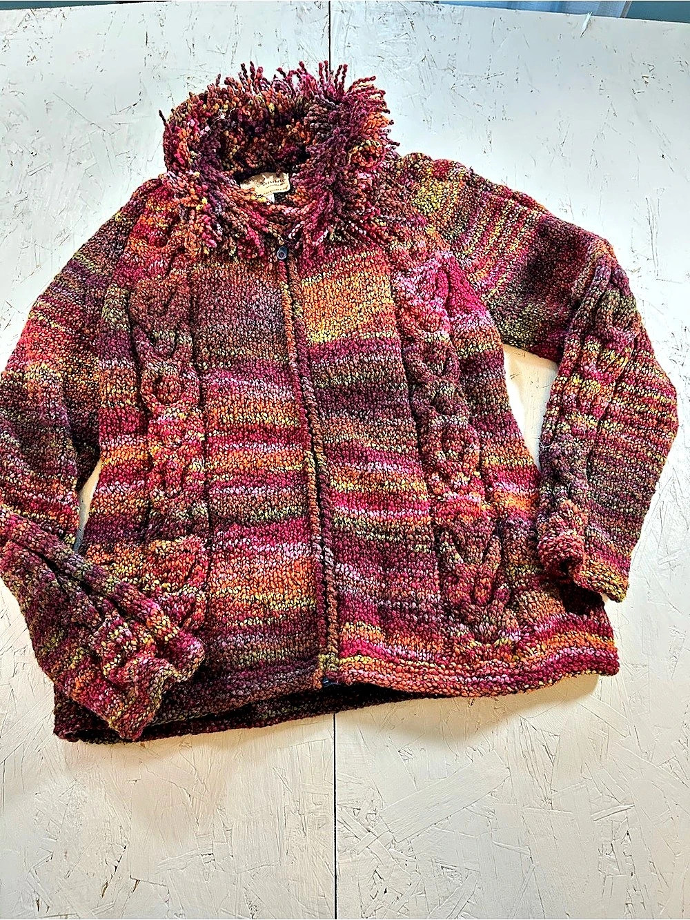 Anama Artesian Multicolor Striped Wool Jacket Size Small